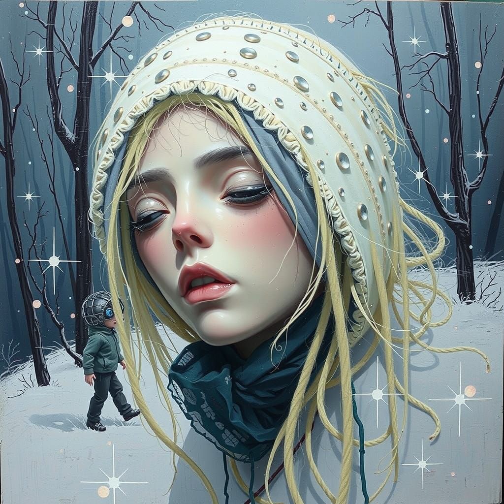 Ethereal Portrait in Darkened Room