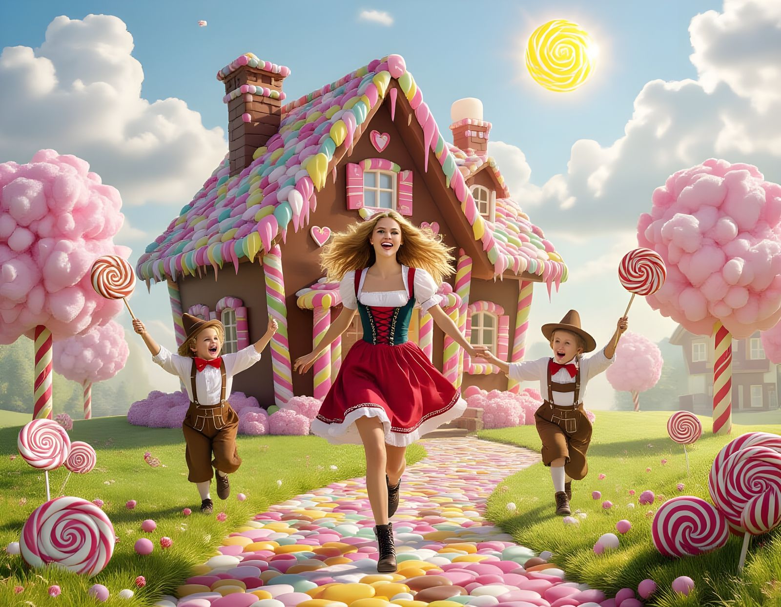 Witch Flees Candy House Pursued by Bavarian Demon Children