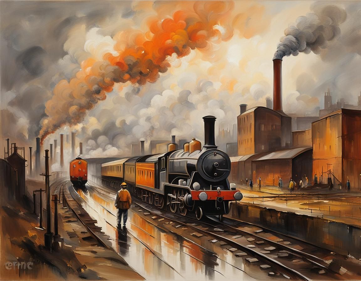 Industrial Landscape in Style of JMW Turner