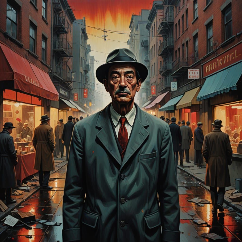 Surreal City Streetscape in Muted Colors