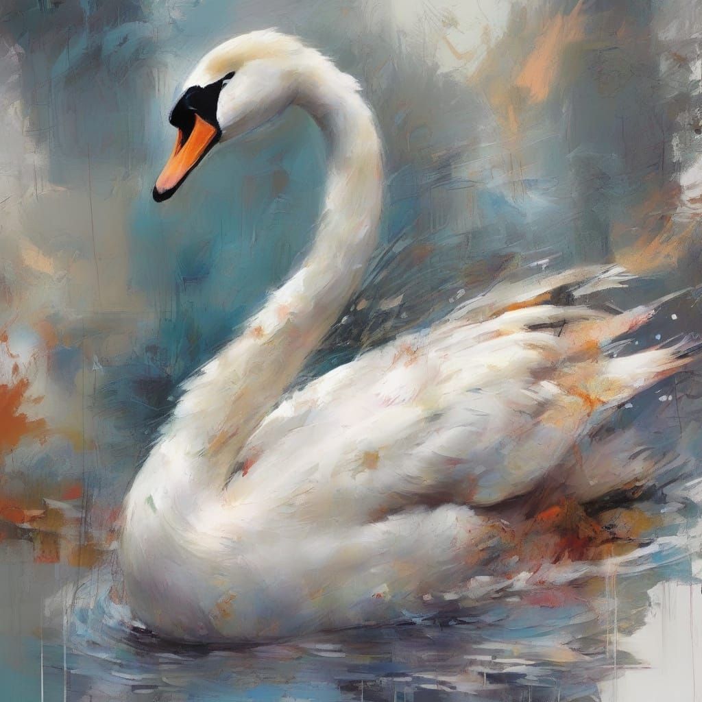 Mysterious Swan lake !! :: breathtaking cover art Artwork, perfect 32 k by Jon Foster, Carn...