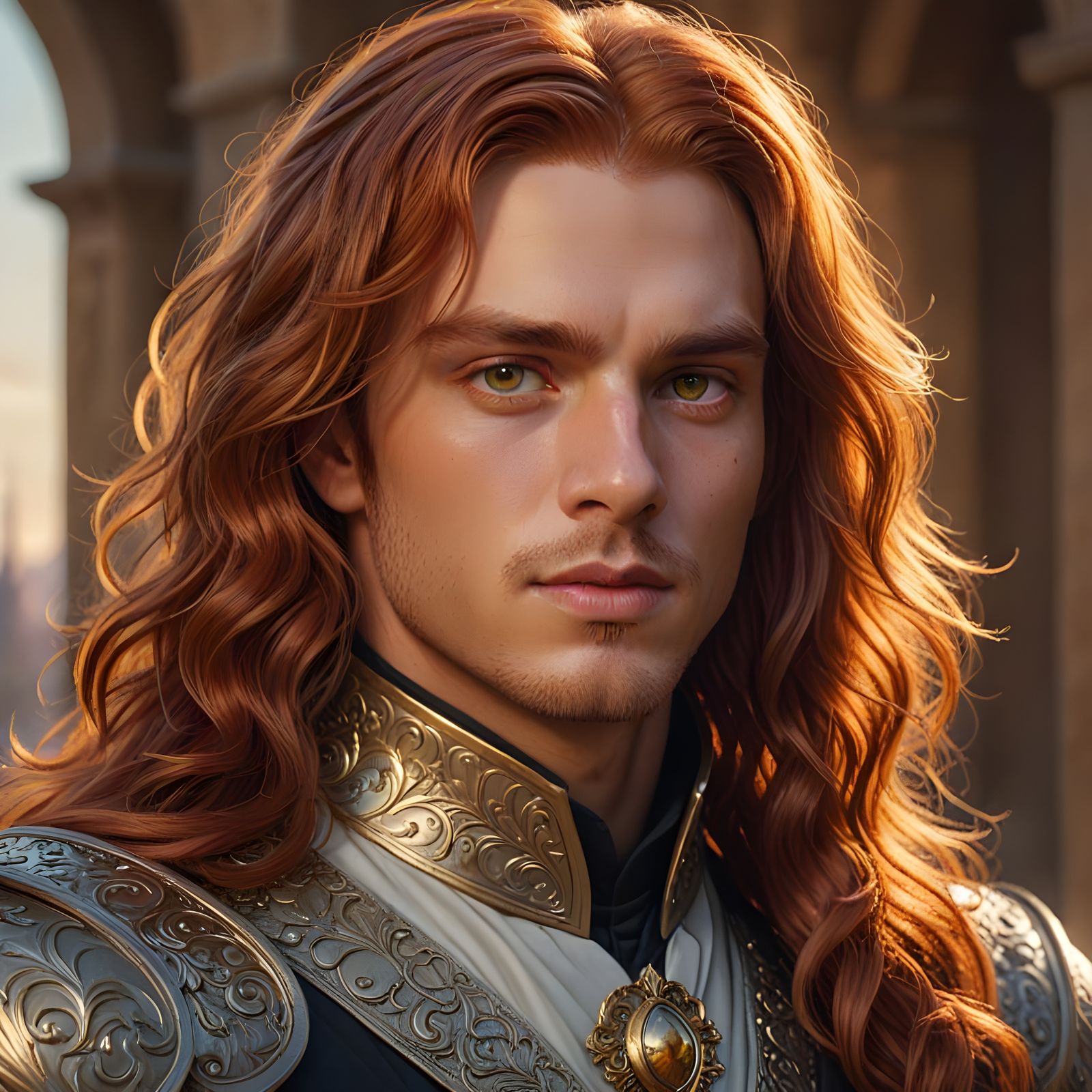 Young Prince with Red Hair and Yellow Eyes