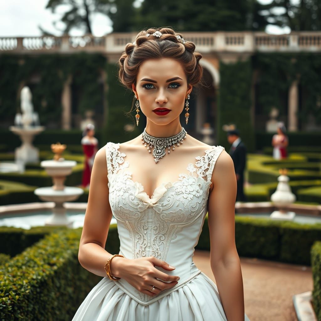 Victorian Queen in Royal Garden, Leibovitz Style