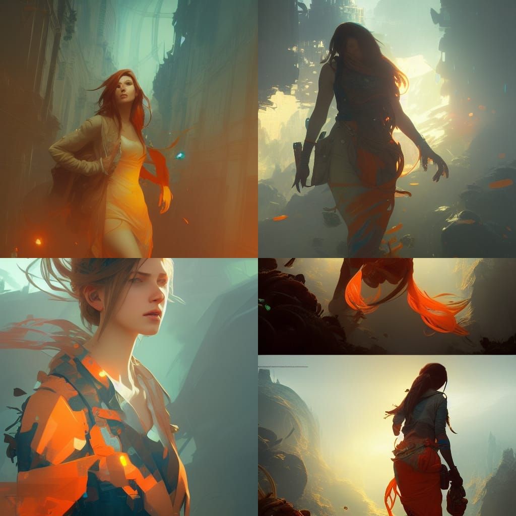 Orange and Teal Sunset: Hyperdetailed Concept Art