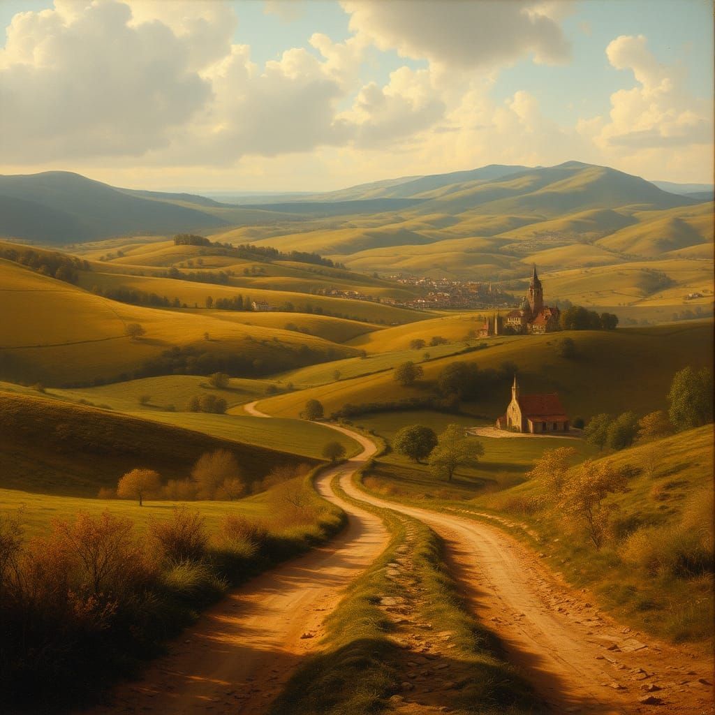 Romantic Landscape Inspired by 18th Century Masters