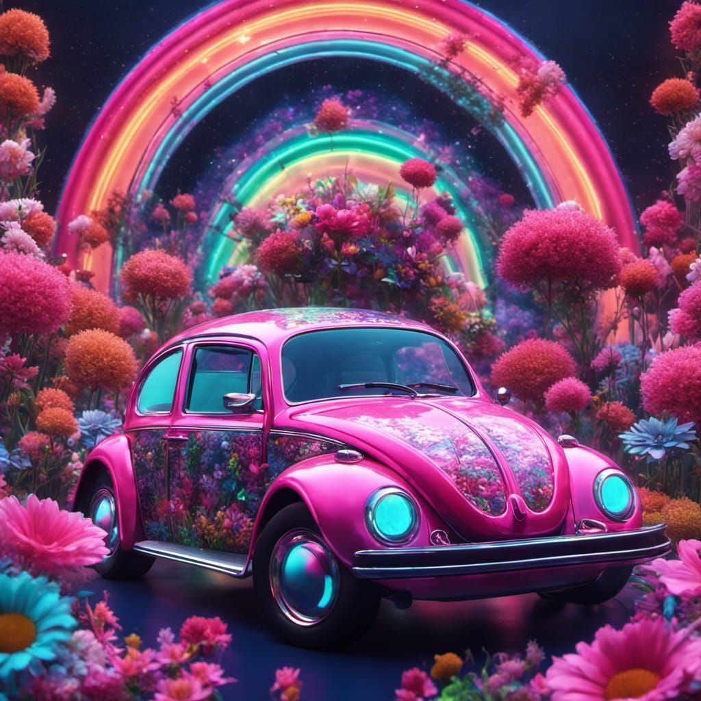 60s Hippie Volkswagen Beetle 🌺
