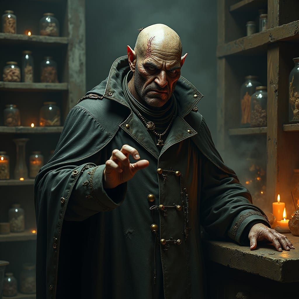 Sinister Fabius Bile in Dark Biomechanical Art