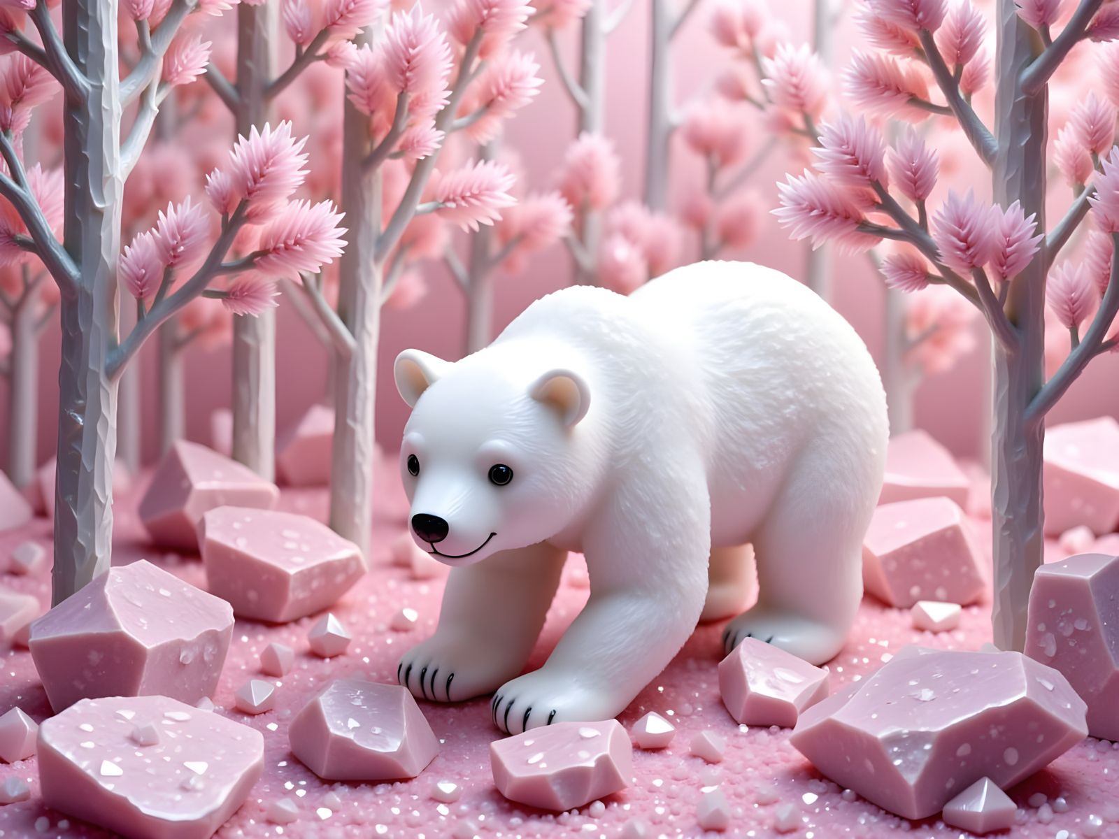 Rose Quartz and Polished Limestone