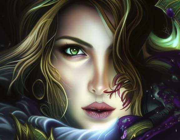 Ethereal Warrior Woman in Hyperdetailed Fantasy Art