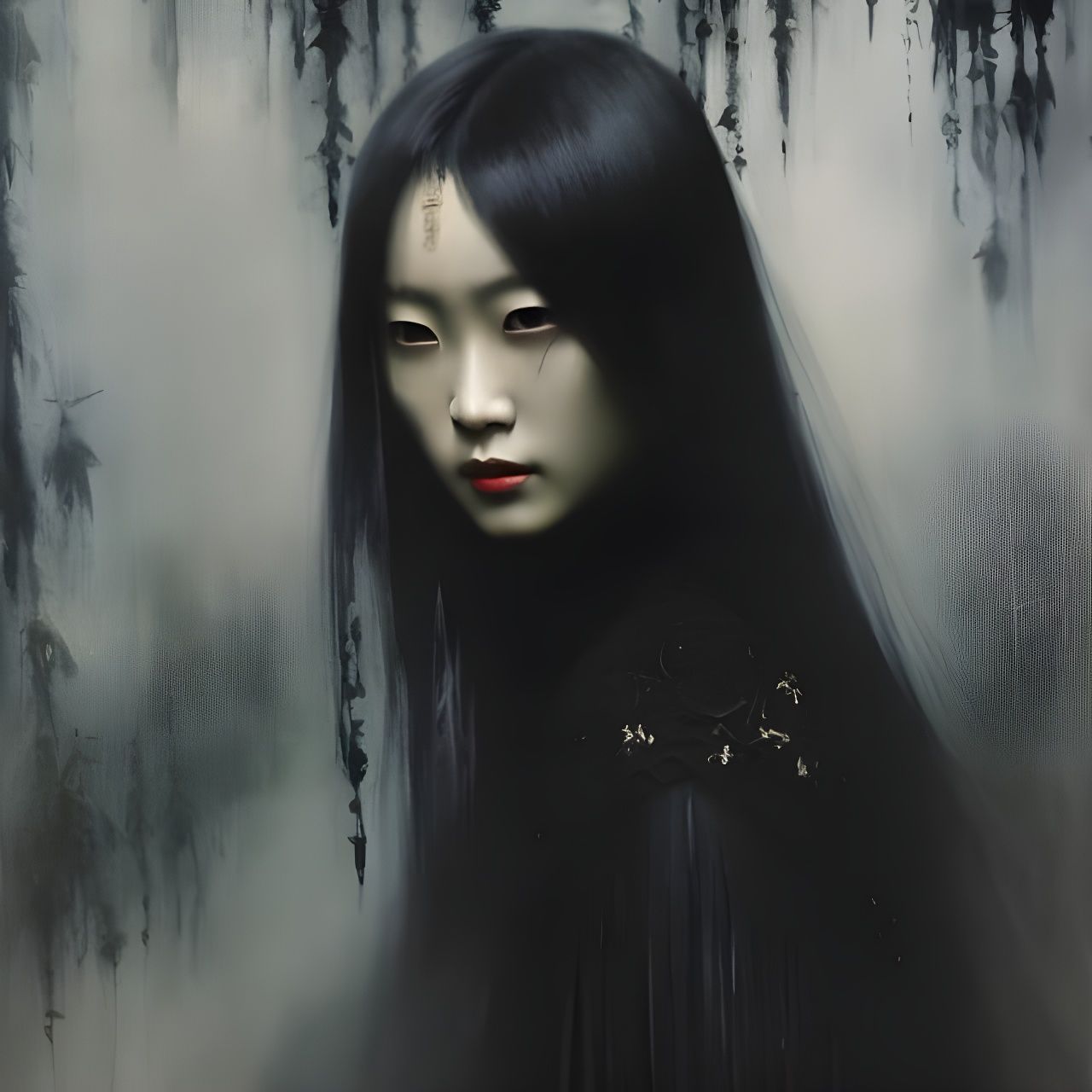 Beautiful Chinese Woman in Goya Style Matte Painting