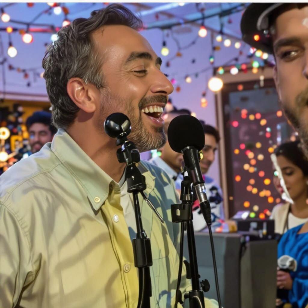 Woman and Lion in Warm Lighting
