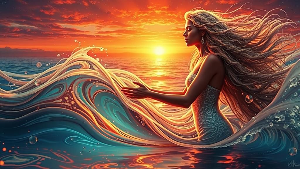 Mesmerizing Digital Artwork: Gratitude for Water's Cleansing