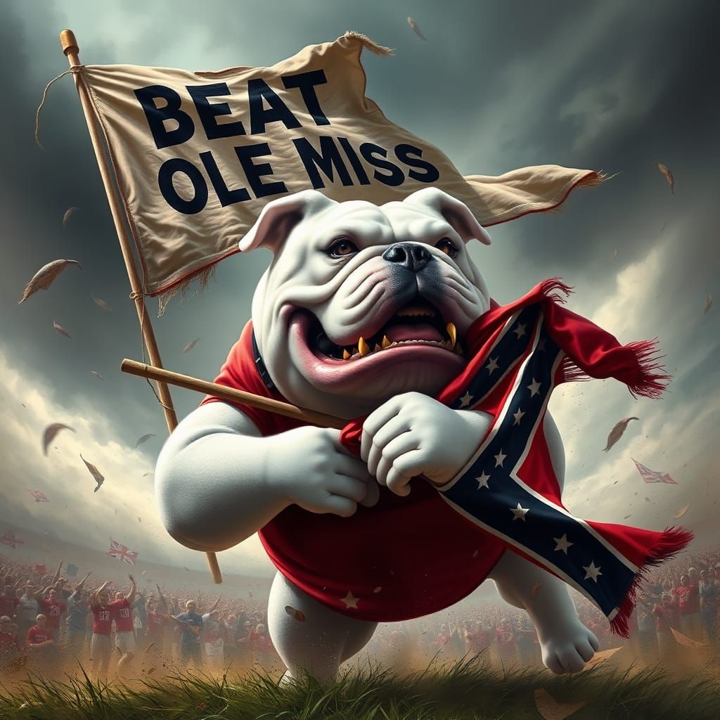 Georgia Bulldog Triumphant: A Digital Matte Painting