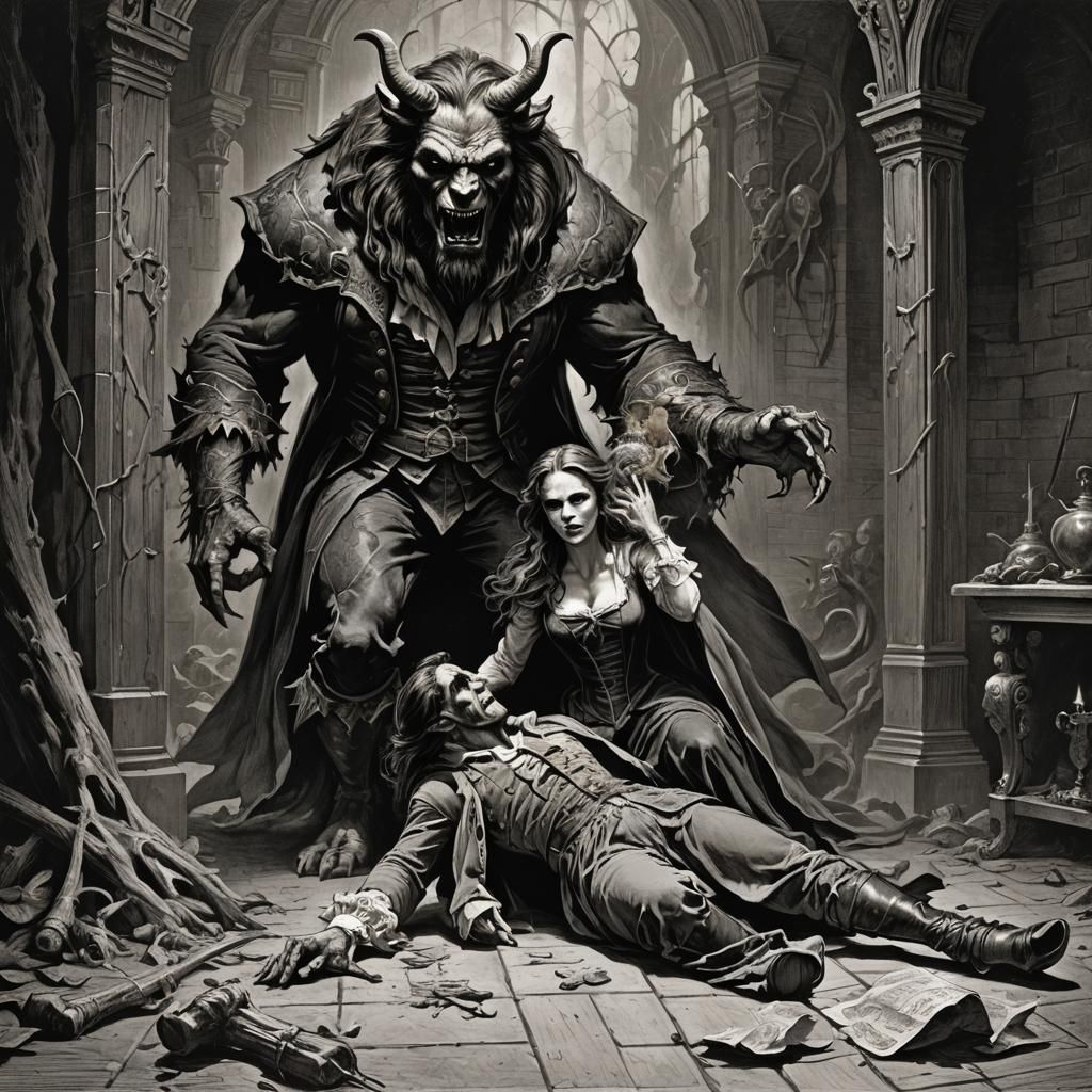 Beauty and the Beast: Dark Horror Scene