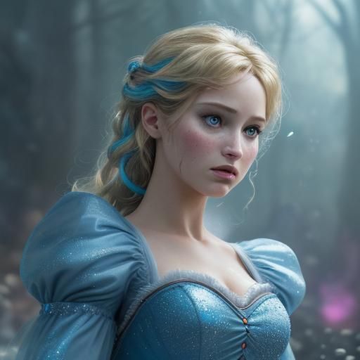 Cinderella in the Hunger Games: Hyperrealistic Splash Art