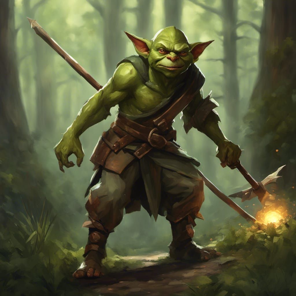 Feral Goblin Booyahg Casting Magic in Forest
