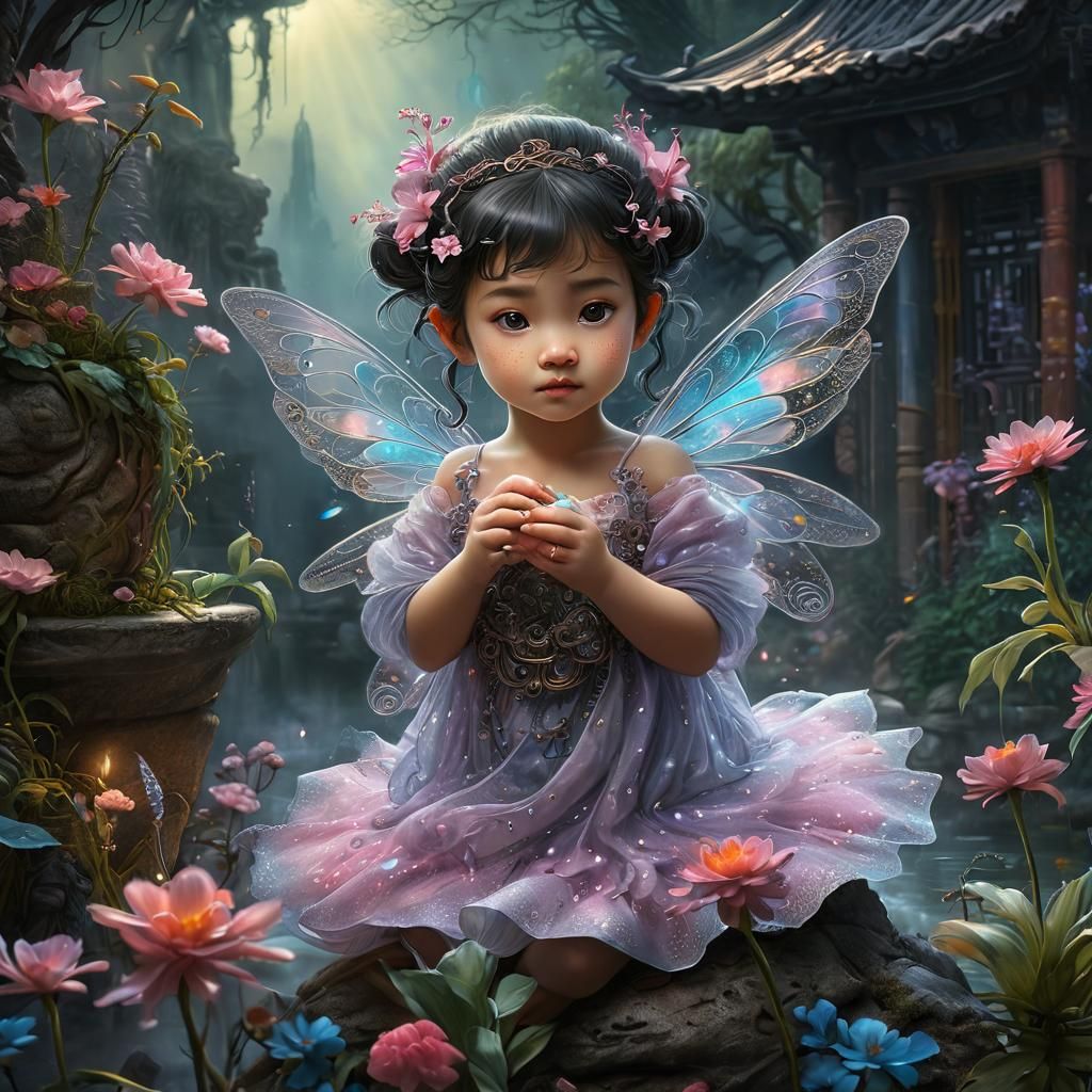 Fantasy Fairy in Mystical Setting: Digital Painting