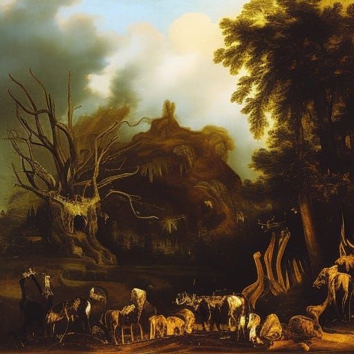 Monstrous Birth in a Dark and Spooky Forest