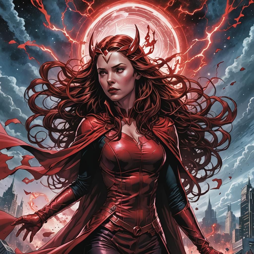 Scarlet Witch Ascends: Comic Book Art
