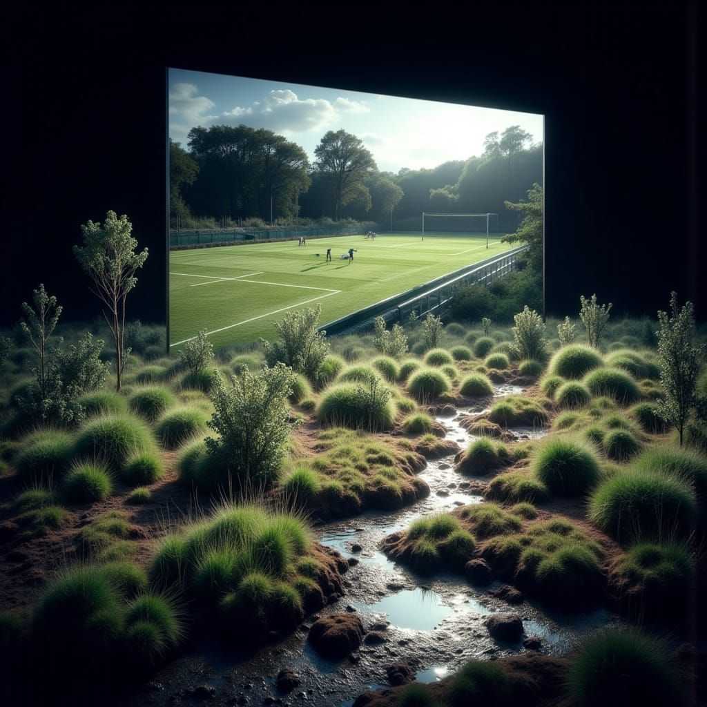 Abstract Mirror Reflecting Sporting Worlds