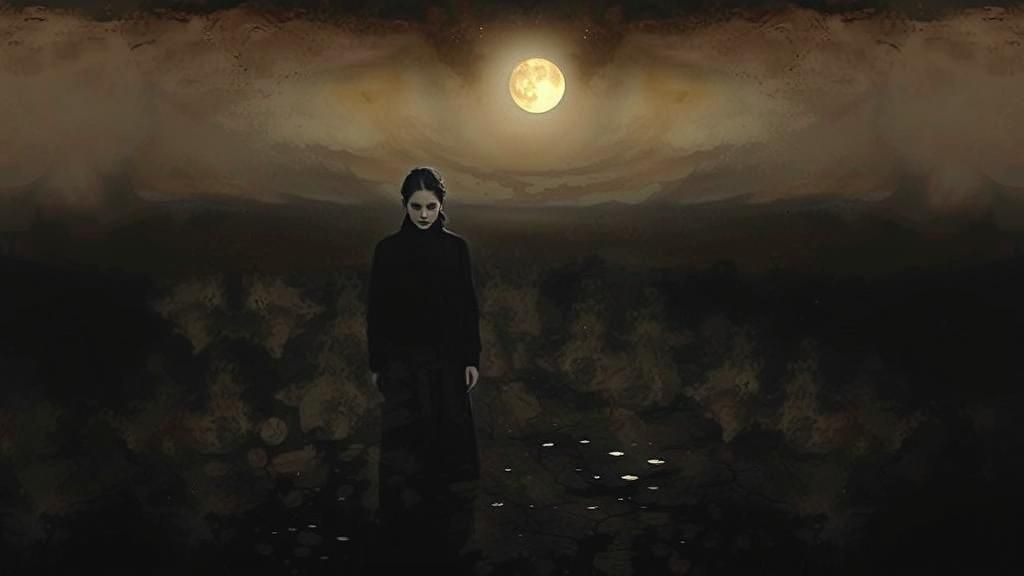 Introspective Woman Portrait in Symbolic Style