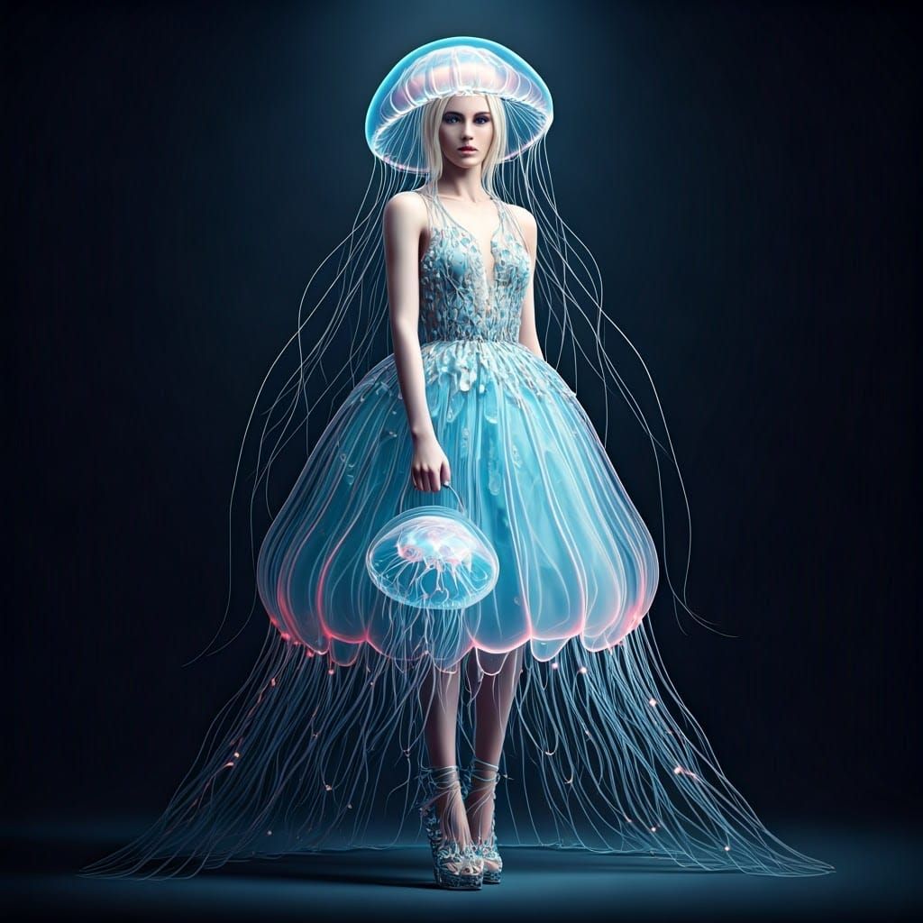 Jellyfish Fashion on the Catwalk: a Digital Art Masterpiece
