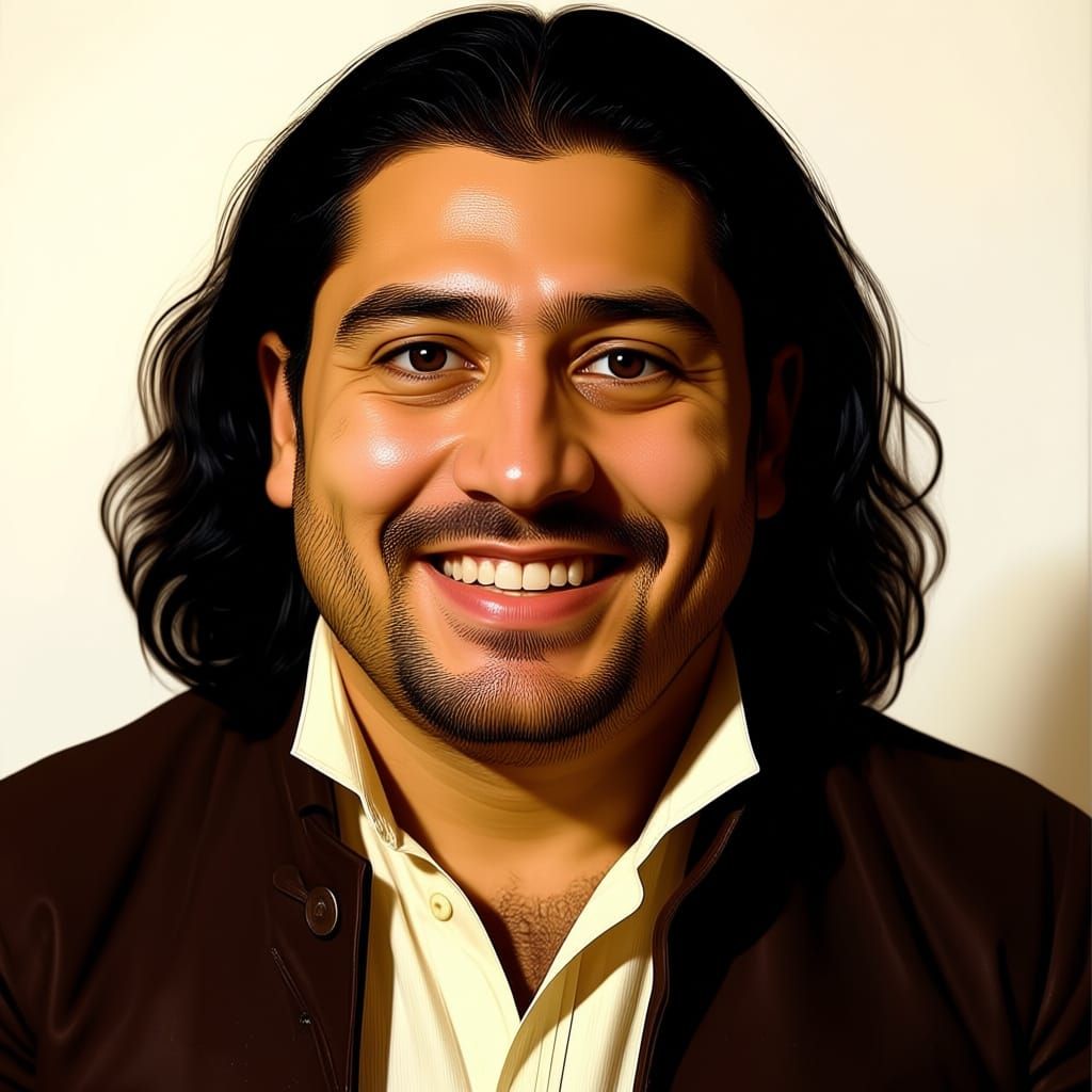 Portrait of a Dark-Skinned Man with Large Lustrous Eyes