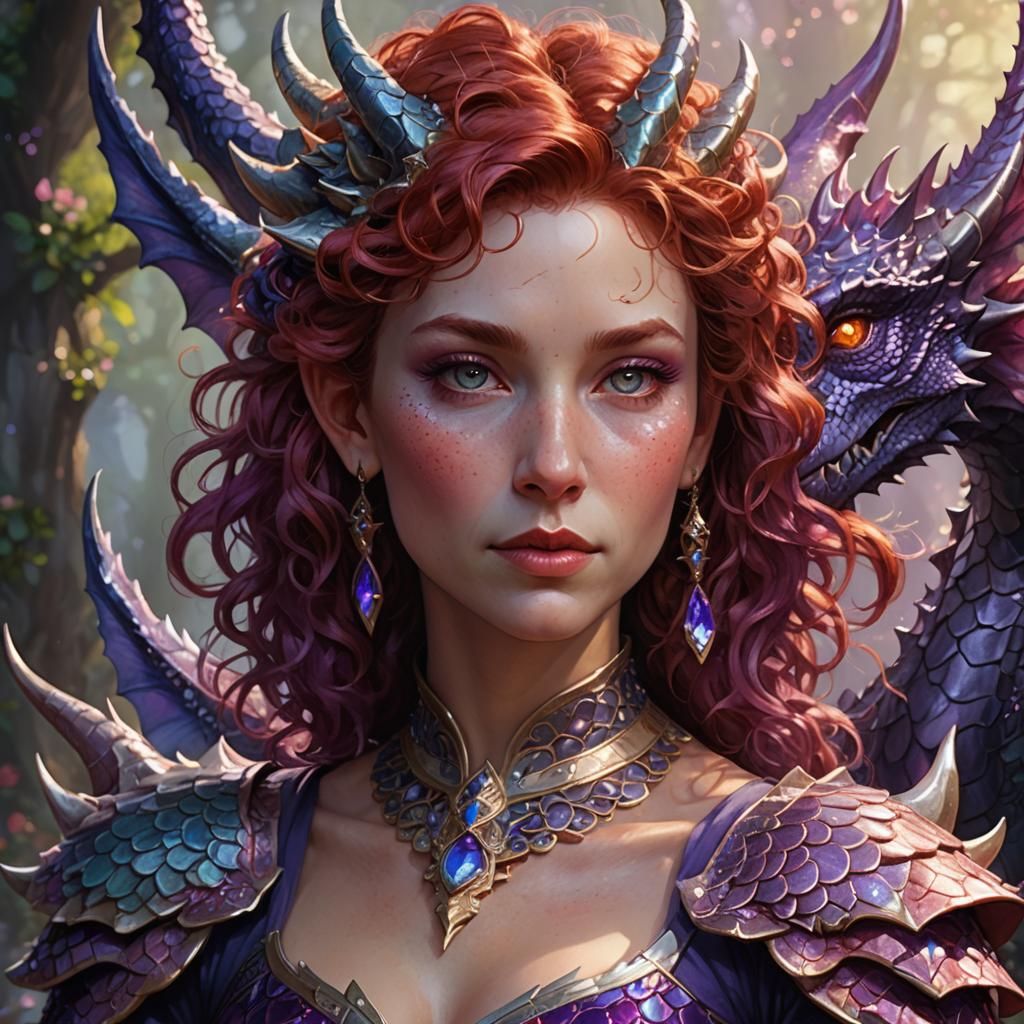 Dragon Demi-Human Portrait in Fantasy Art Style