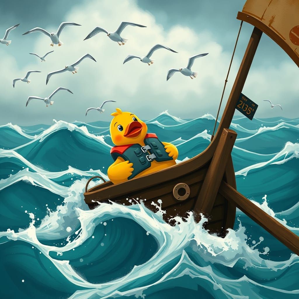 Quacking Boat in Turbulent Waters