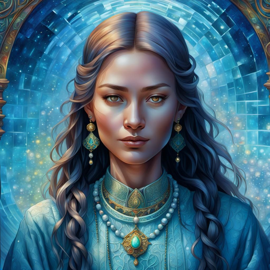 Ethereal Portrait of a Golden-Eyed Healer