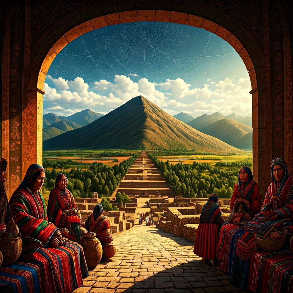 Andean Landscape with Inca Roads, Surrealist Style