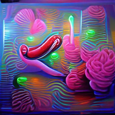 Glowing Neon Psychedelic Selfish Pleasures Acrylic Art