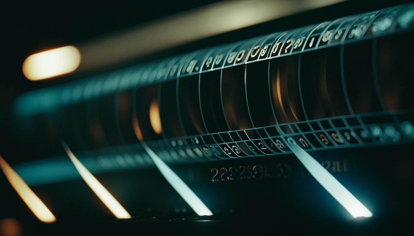 Extreme Close-up of Film Projector Lens