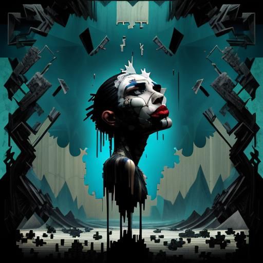 Fragmented Face: A Surreal Digital Collage