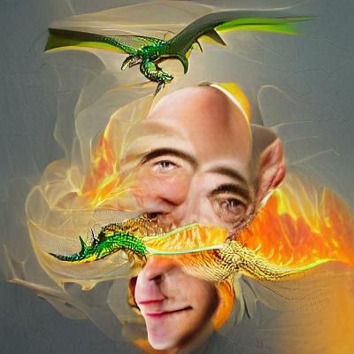 Jeff Bezos as a Dragon: AI Rendering