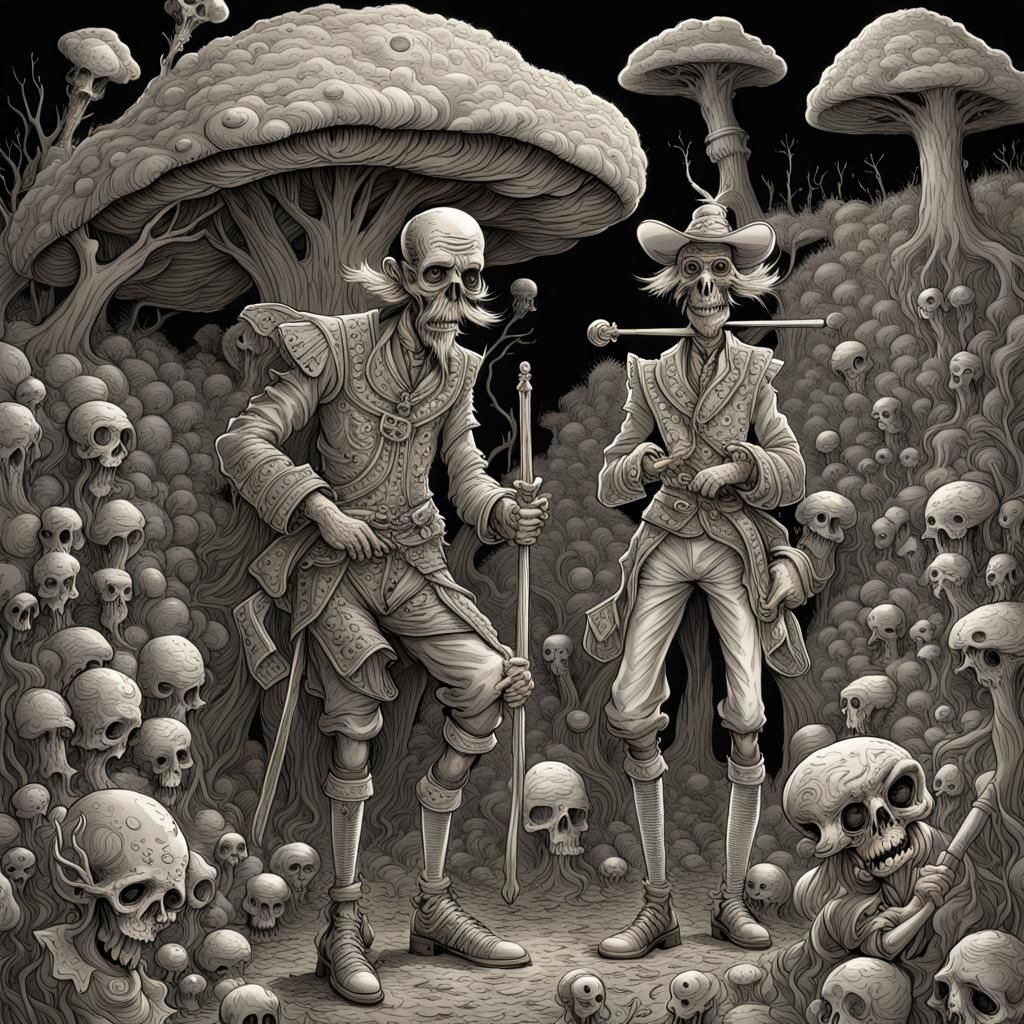 Fungal Don Quixote and Toxic Sancho Panza: Horror Art