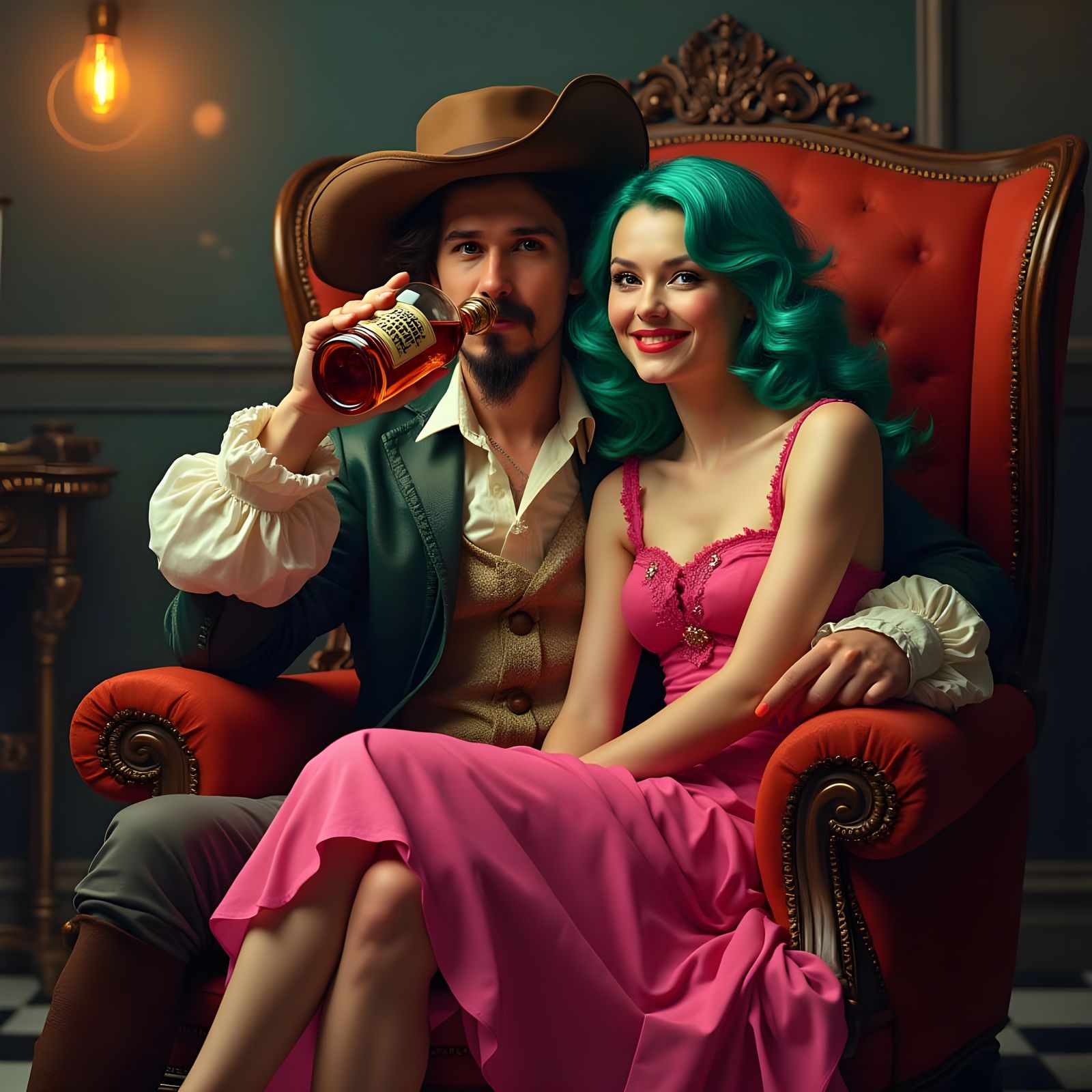 Don Quixote and Woman in Nightclub