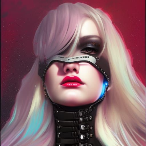 Cybergoth Domina in Radioactive Rain, Digital Art