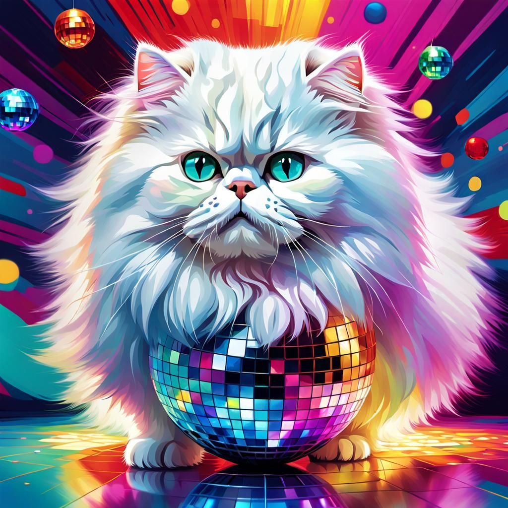 Persian Disco Ball Cat