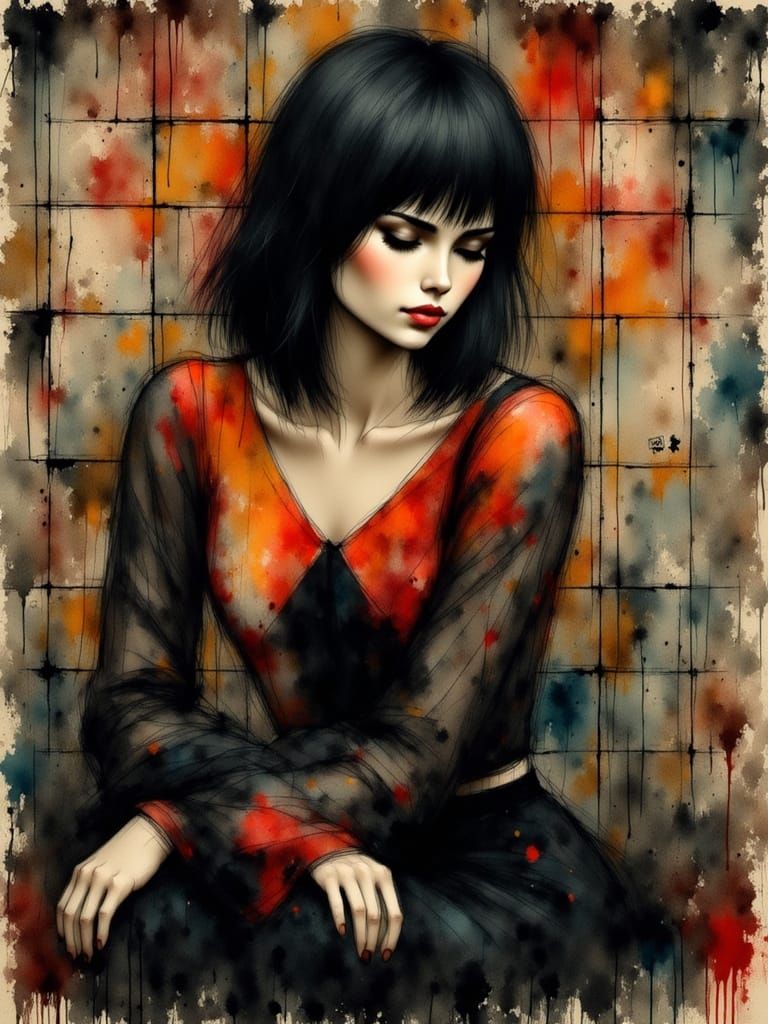 Elegant Woman Portrait in Art Nouveau Style