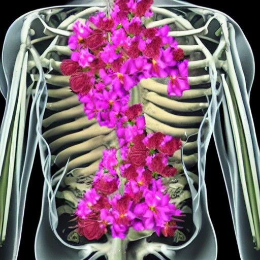 Flowers Growing Through Rib Cage: Surreal Art