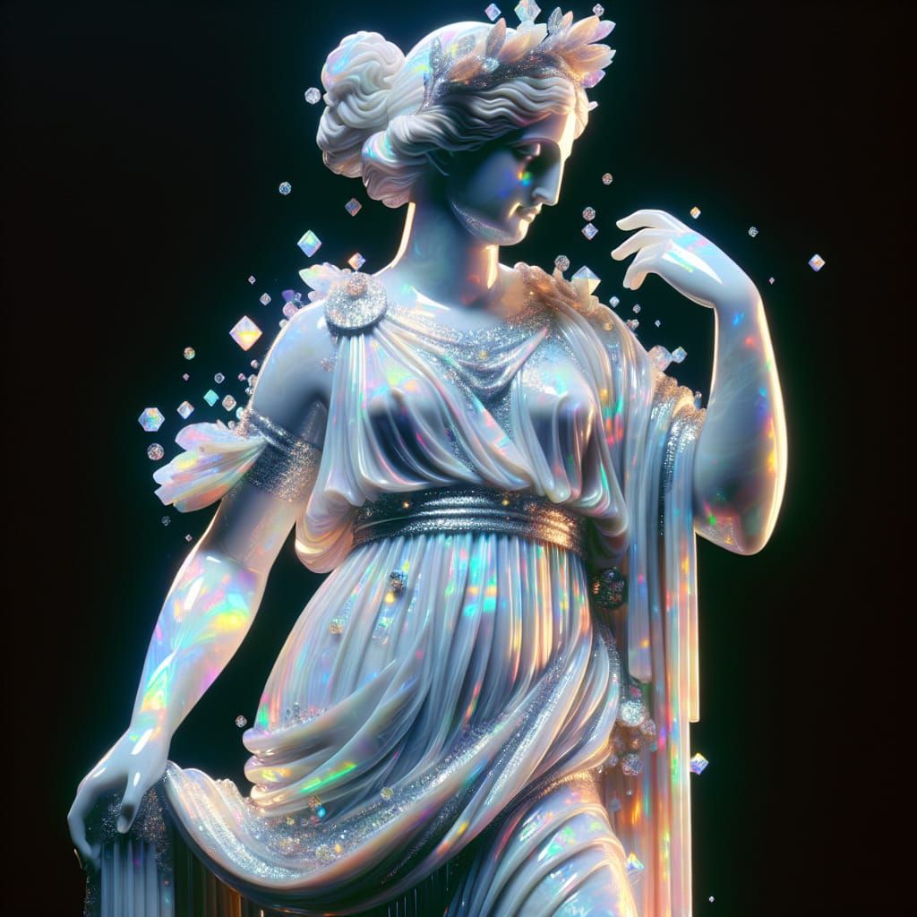 Shimmering Opal Greek Goddess Statue