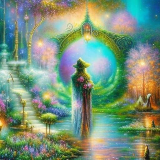 Cute Creature on Strange Planet in Ethereal Style