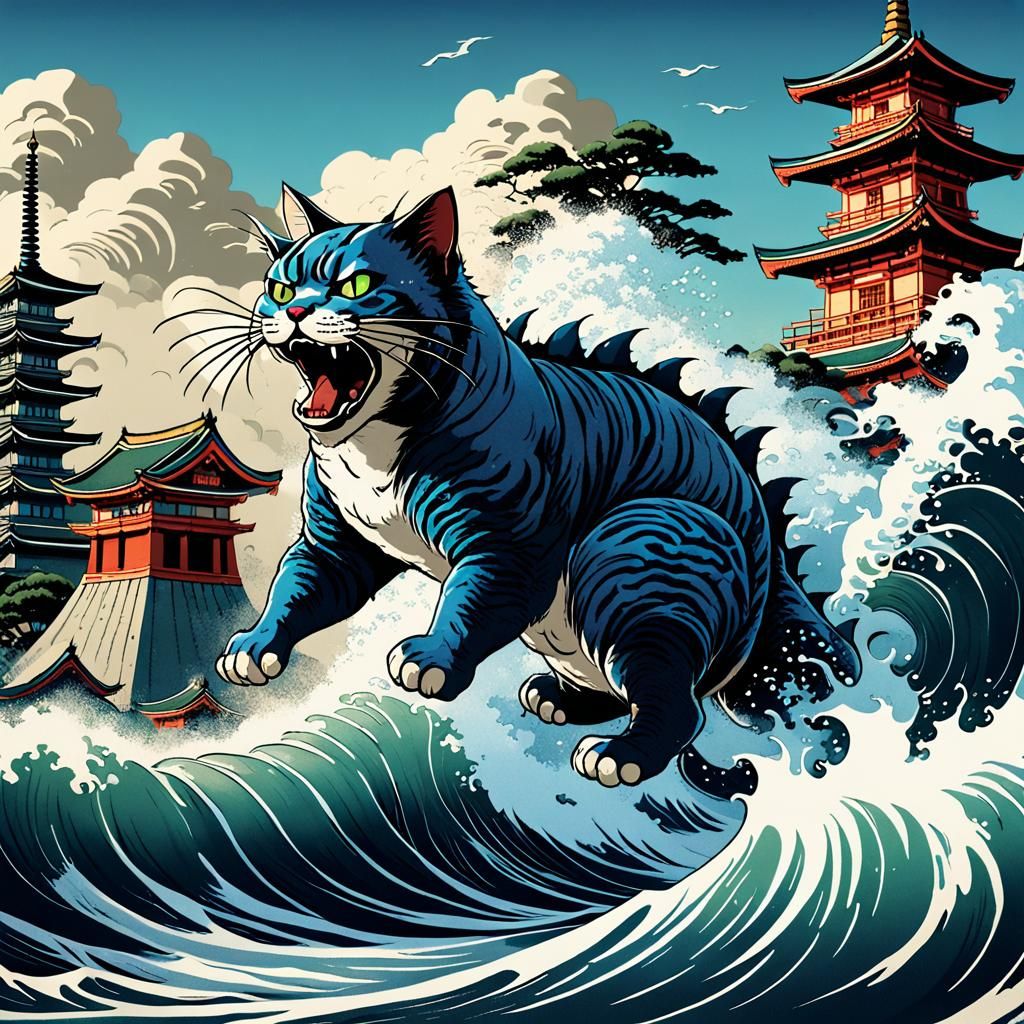 Cat-zilla Attacks: Japanese Manga Art
