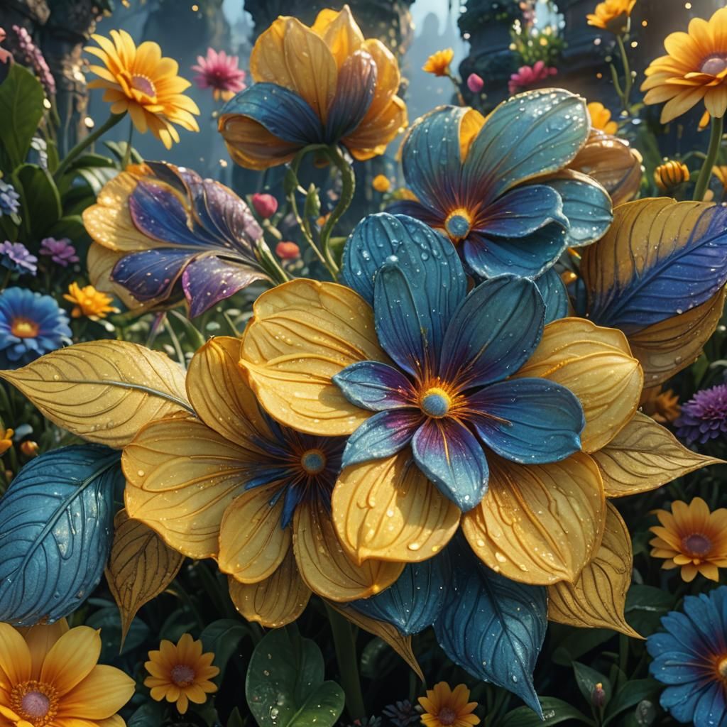 Mystical Garden: Massive Bloom in Matte Painting Style