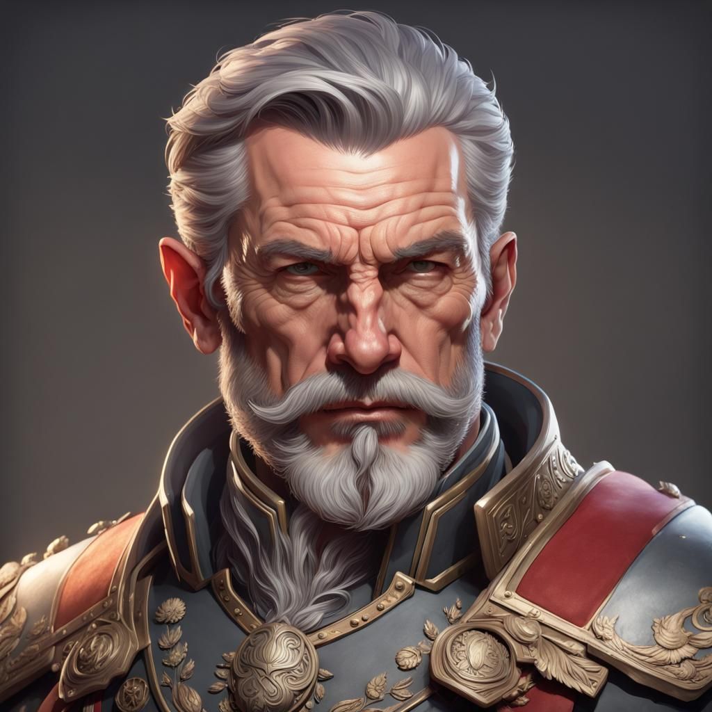 Austrian General Portrait in Hyperdetailed Style