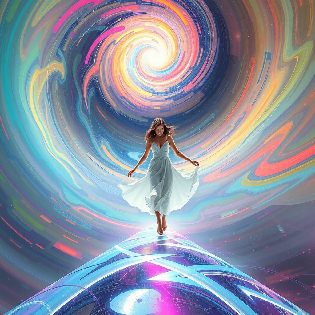 Infinity Goddess in a Futuristic Vortex