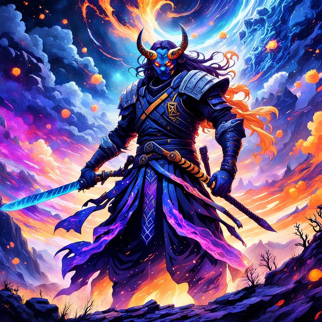 Galaxy Demon Slayer Overlooking Deep Space Nebula