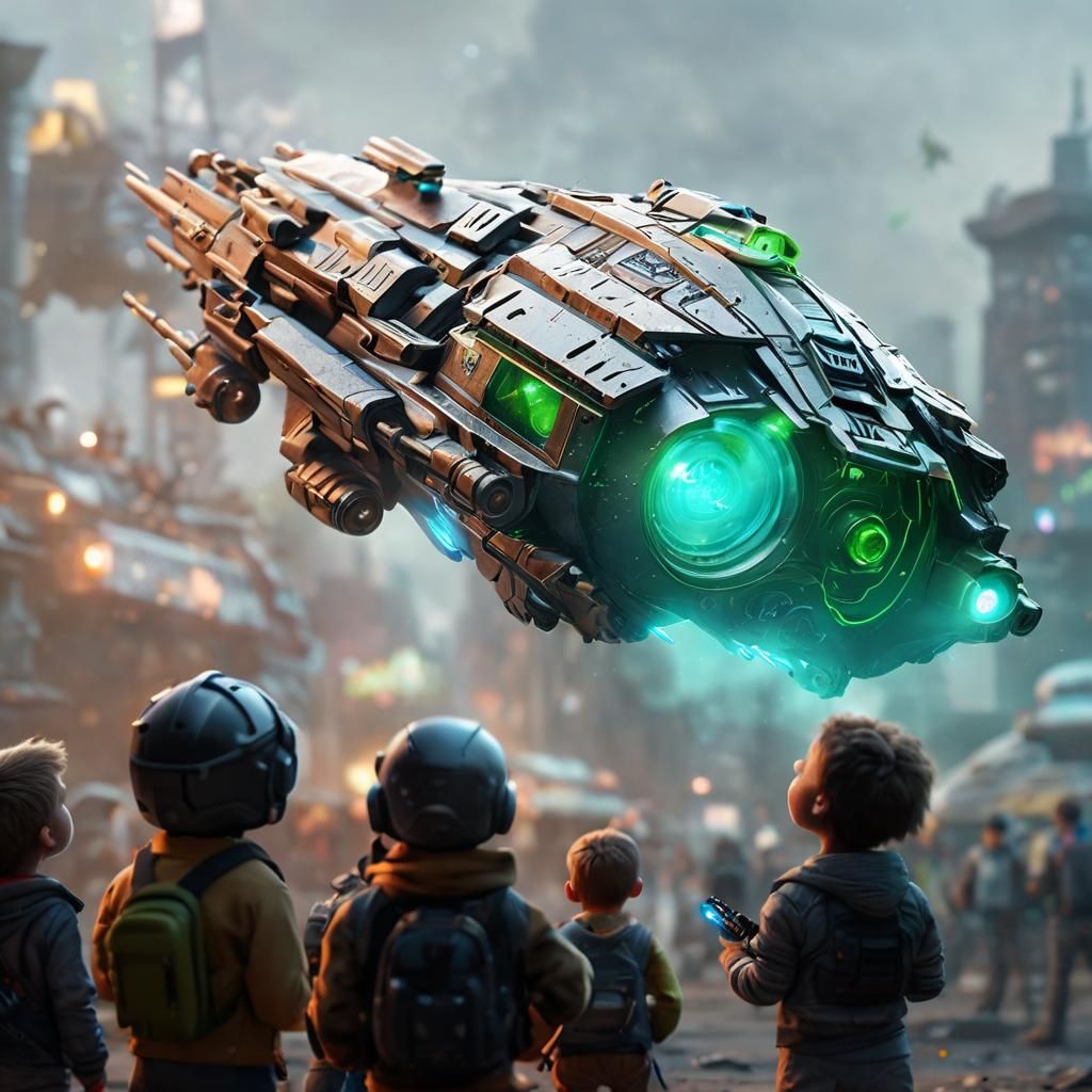 Futuristic Spaceship Toy Concept Art