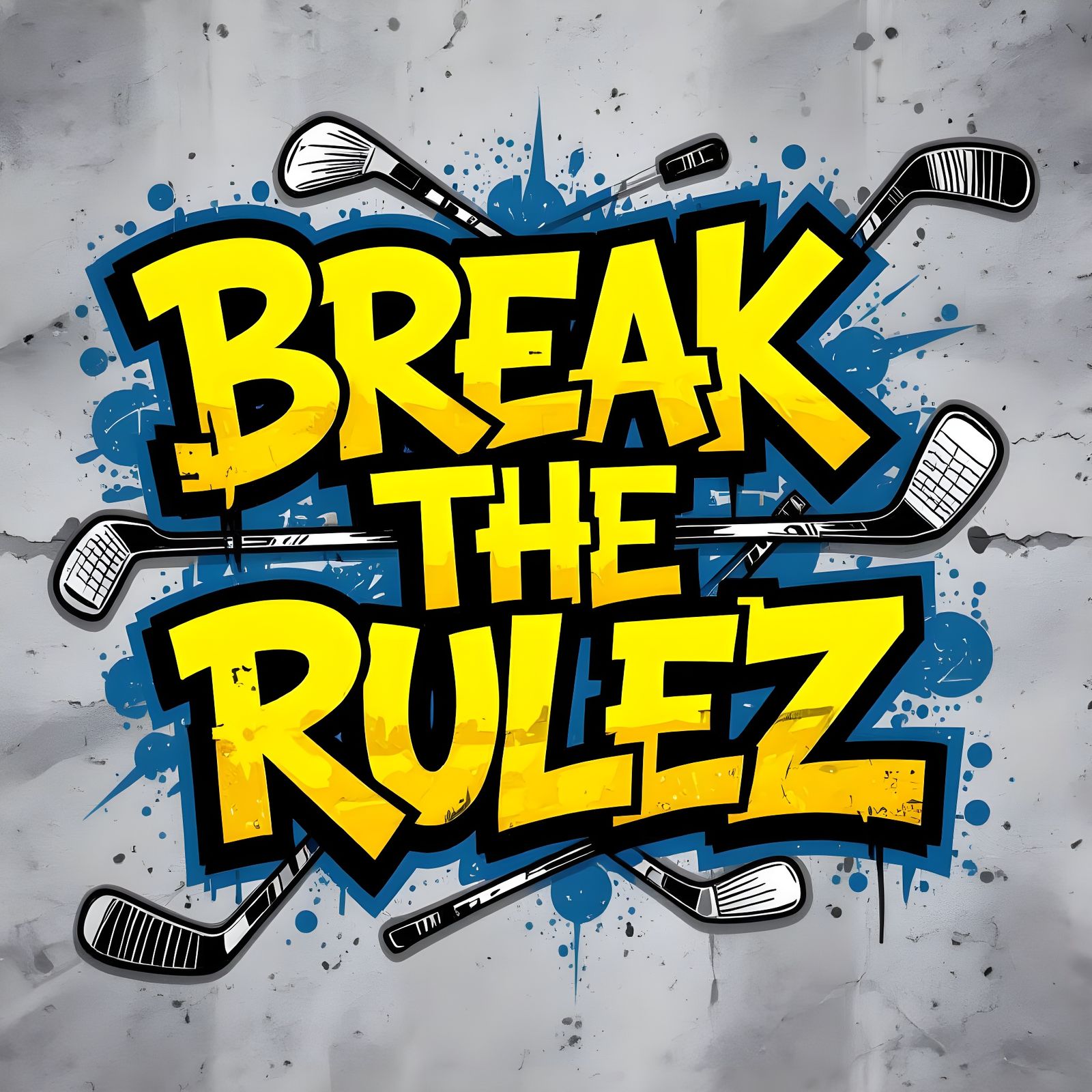 Graffiti Poster: Break the Rulez with Sports Icons